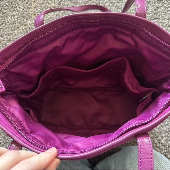 Vera Bradley XL Quilted Trimmed Purple Overnight Weekender Carryall Tote Bag - Picture 5 of 5